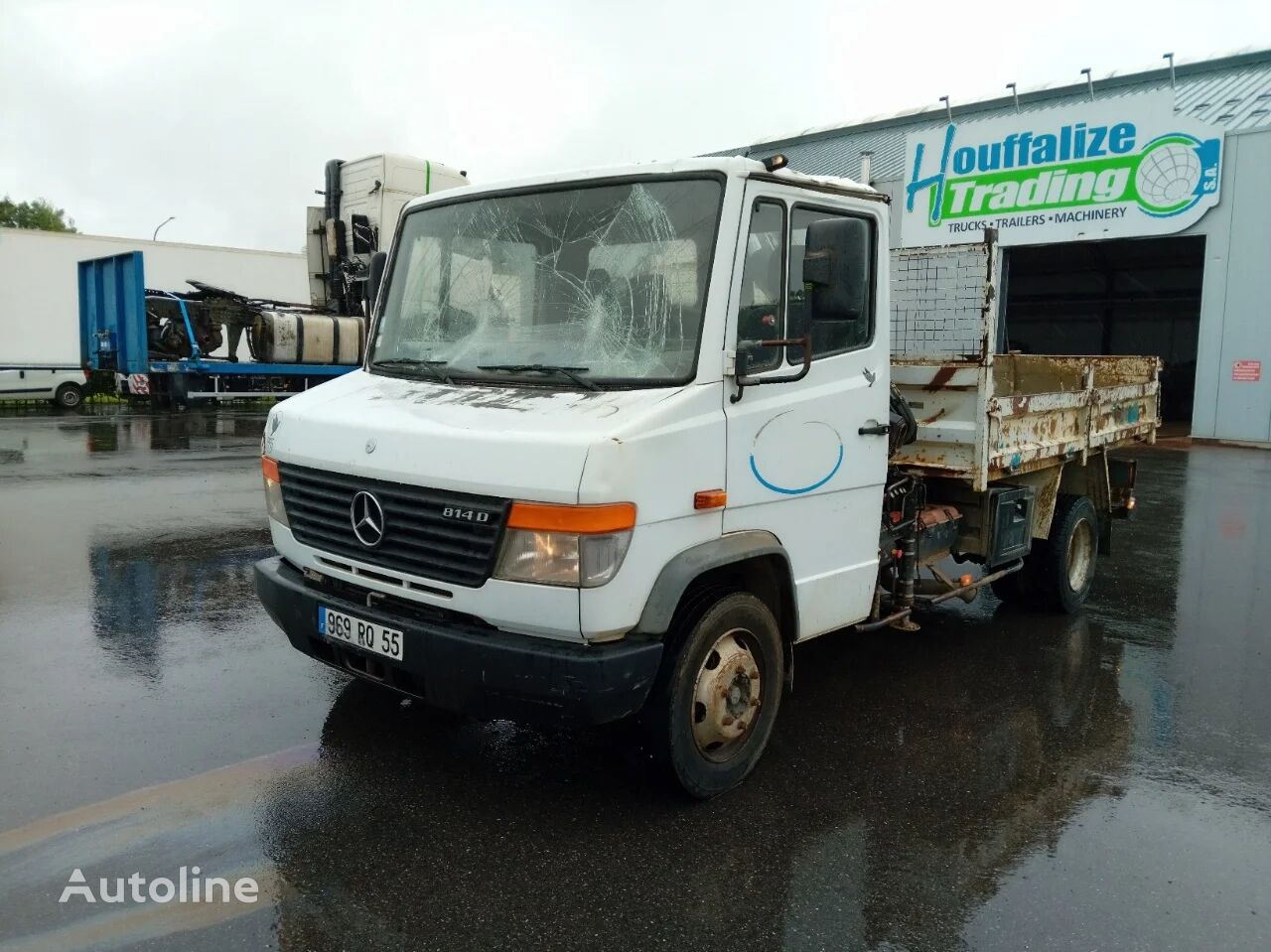 Mercedes-Benz SK 814 vario - benne + grue / tipper + crane Muldenkipper